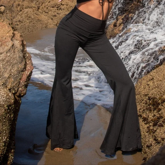 Black Bamboo Super Bell Bottoms - Picture 5 of 8
